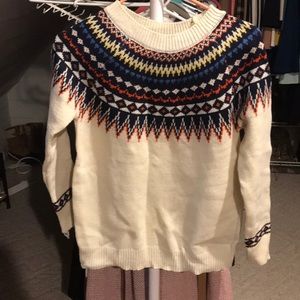 Cream Fair Isle style sweater. Size small